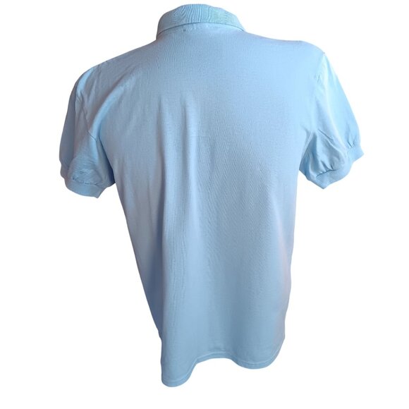 Vintage Mens Polo Shirt SMALL 90s BLUE GOLF GRAPHIC TENNIS KNIT COLLAR STEDMAN - Picture 4 of 6